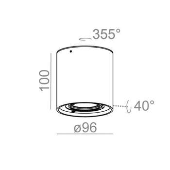 Lampa wewnętrzna, sufitowa Aqform Tuba 50 230V surface 12