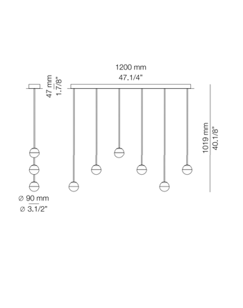 Lampa wewnętrzna, sufitowa Estiluz Alfi L120.6A 20GLD M