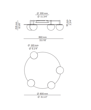 Lampa wewnętrzna, sufitowa Estiluz Circ T-3810AS