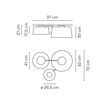 Lampa wewnętrzna, sufitowa Vibia Tube 6115