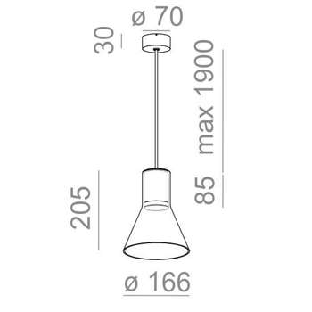 Lampa wewnętrzna, wisząca Aqform Modern Glass Flared TP E27 suspended 13 QS