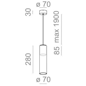 Lampa wewnętrzna, wisząca Aqform Modern Glass Tube TP E27 suspended 13 QS