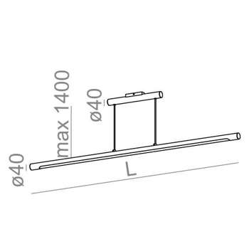 Lampa wewnętrzna, wisząca Aqform Thin Tube central LED suspended 152 cm 02