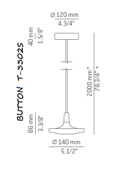 Lampa wewnętrzna, wisząca Estiluz Button T-3302S 93GR LM