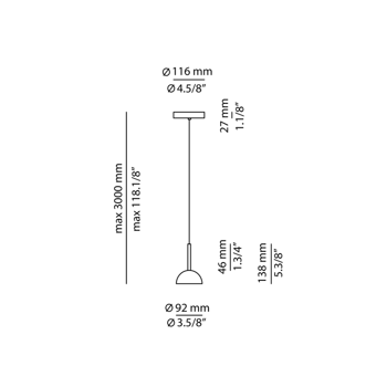 Lampa wewnętrzna, wisząca Estiluz Cupolina T-3934S 59 TC