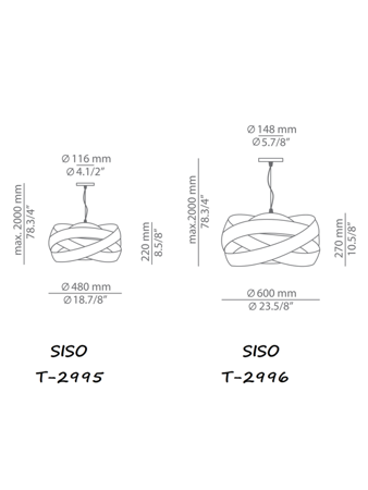 Lampa wewnętrzna, wisząca Estiluz Siso T-2995 71WH, Outlet