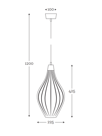 Lampa wewnętrzna, wisząca Famlight Savaii optic lister olive, miedż/mosiądz