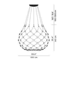 Lampa wewnętrzna, wisząca Luceplan Mesh 100