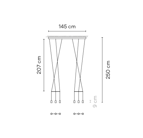 Lampa wewnętrzna, wisząca VIBIA WIREFLOW 0338