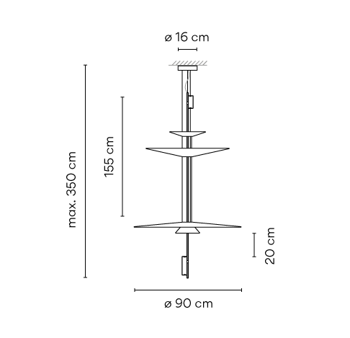 Lampa wewnętrzna, wisząca Vibia Flamingo 1560