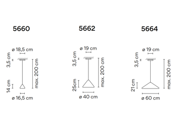 Lampa wewnętrzna, wisząca Vibia North 5660