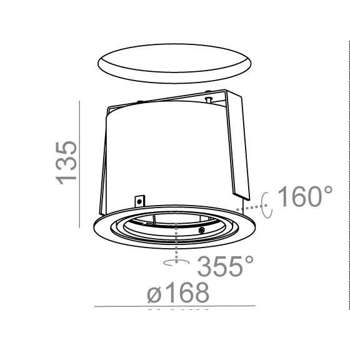 Lampa wewnętrzna, wpuszczana Aqform Ring 111 230V 02 