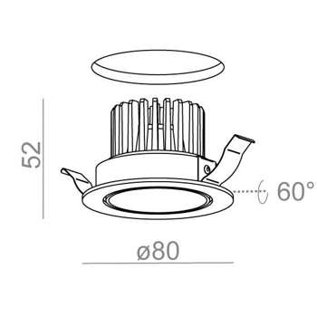 Lampa wewnętrzna, wpuszczana Aqform Ring next 50 LED 13 recessed 