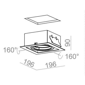 Lampa wewnętrzna, wpuszczana Aqform Squares 111x1 recessed 13