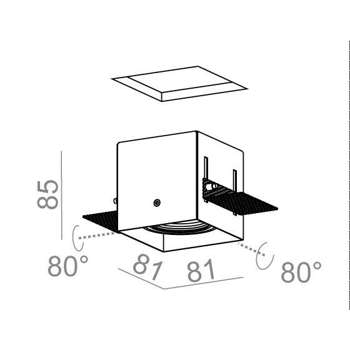 Lampa wewnętrzna, wpuszczana Aqform Squares 50x1 trimless 230V recessed 13