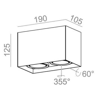 Lampa wewnętrzna, wpuszczana Aqform Squares 50x2 230V recessed 12