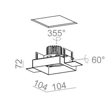 Lampa wewnętrzna, wpuszczana Aqform Squares next 50x1 LED trimless recessed 12 