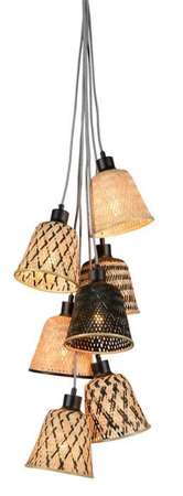 Lampa wiszaca KALIMANTAN/H7/BN splot 7 czarny/naturalny