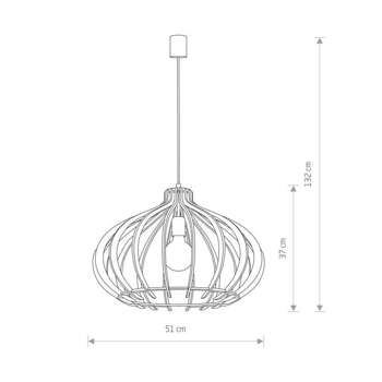 Lampa wisząca Nowodvorski Ika D, naturalne drewno