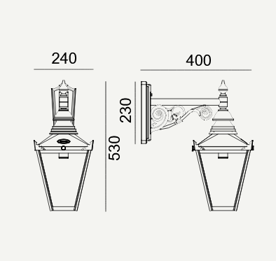 Lampa zewnętrzna, elewacyjna CHELSEA 960 COPPER E27 EEI A+..D, NORLYS, 960CO