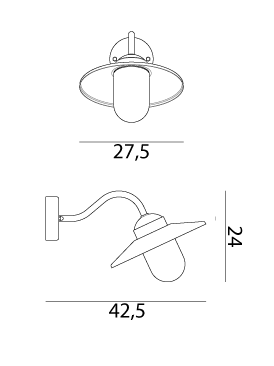 Lampa zewnętrzna, elewacyjna Karlstad 230, miedź