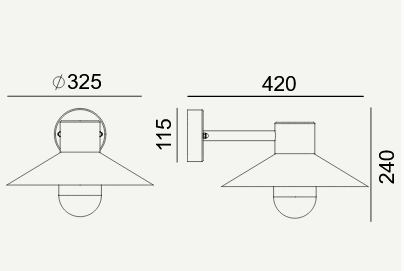 Lampa zewnętrzna, elewacyjna Lund 290, NORLYS, 290B