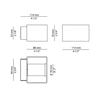 Lampa zewnętrzna, ścienna Estiluz Frame A-4050 96 BLK ANT