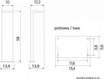 Lampa zewnętrzna, słupek KARO, SU-MA, KR-580